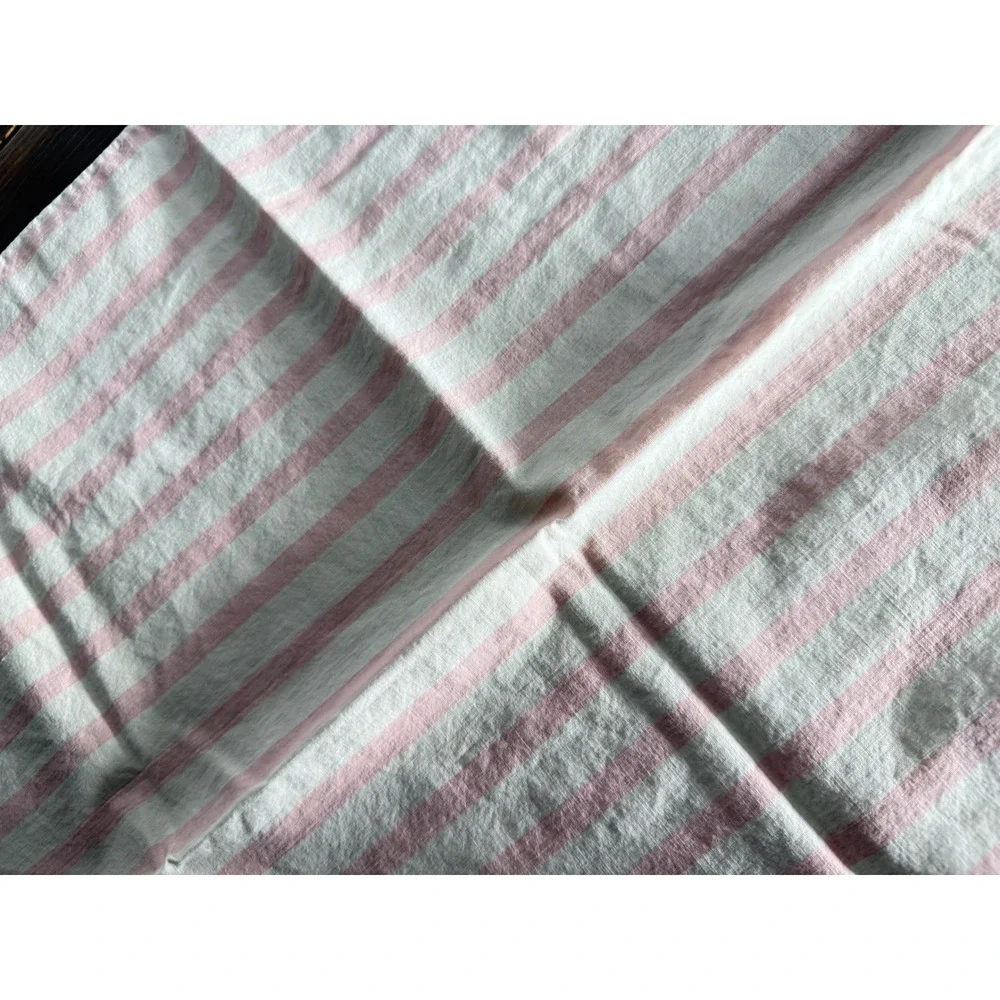 VTG Pepperell Pink White Striped Pillowcase Set 2 Fine Muslin 100%‎ Cotton USA